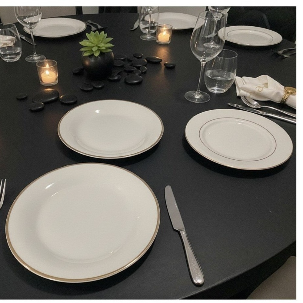 Gibson Everyday Porcelain Salad Plates, Set of 3, Vintage White China Dinnerware